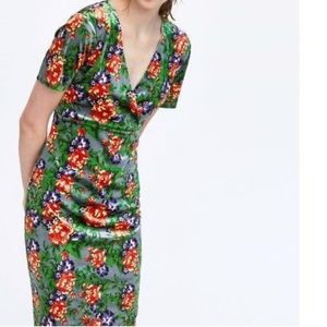 Zara velvet floral dress